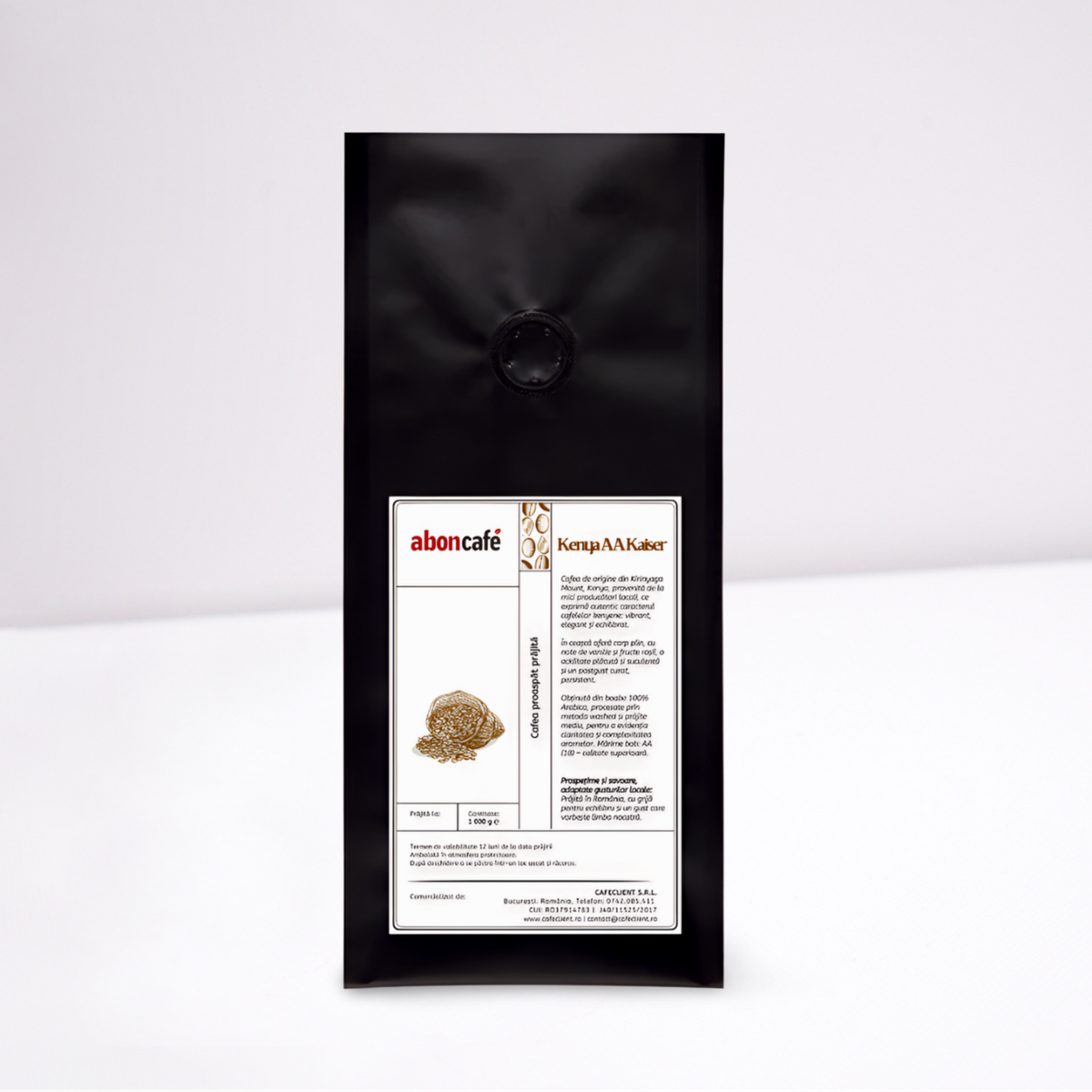 Aboncafe Kenya AA Kaiser cafea boabe 1 Kg