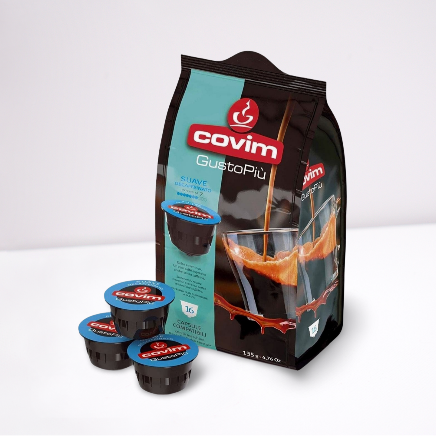 Covim Gustopiu Flowpack Decaf 16 Capsule